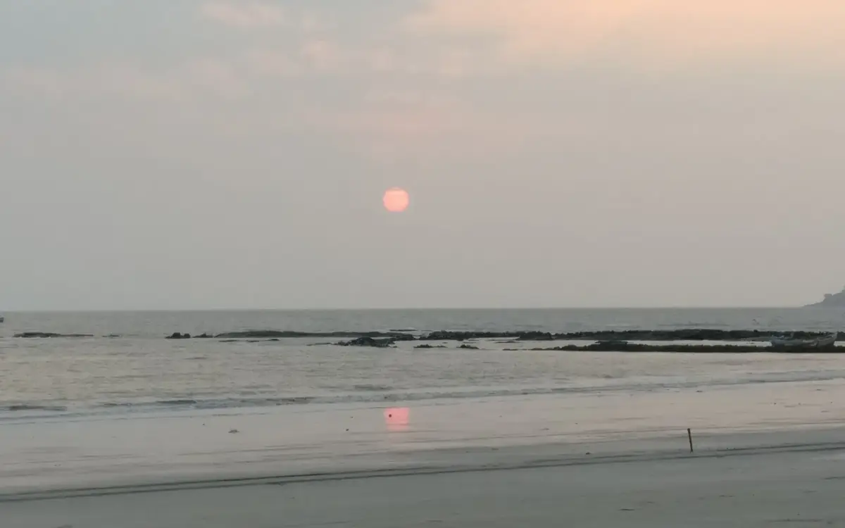 Sunset over the Arabian Sea from Alibag beach
