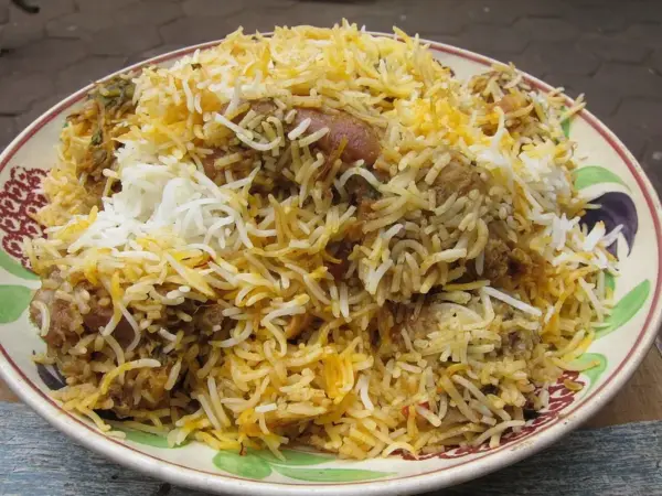 A plate of mutton biryani