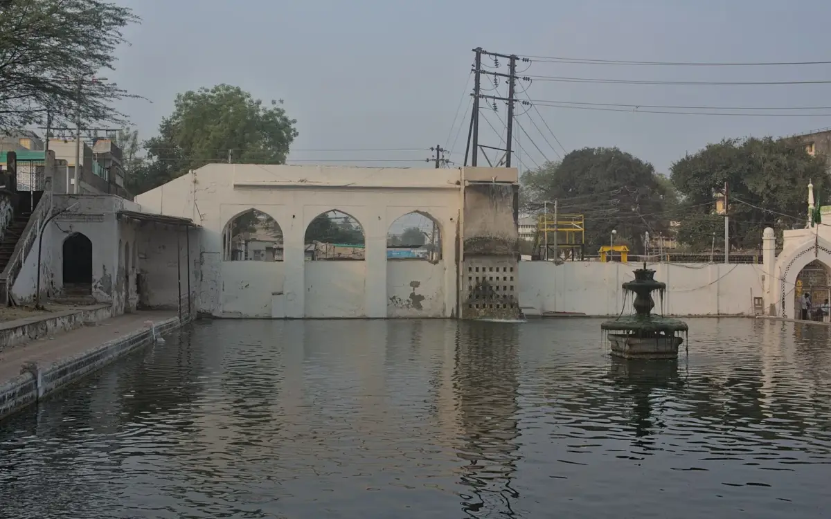 The 17th-century Panchakki water mill and its reservoir in Aurangabad