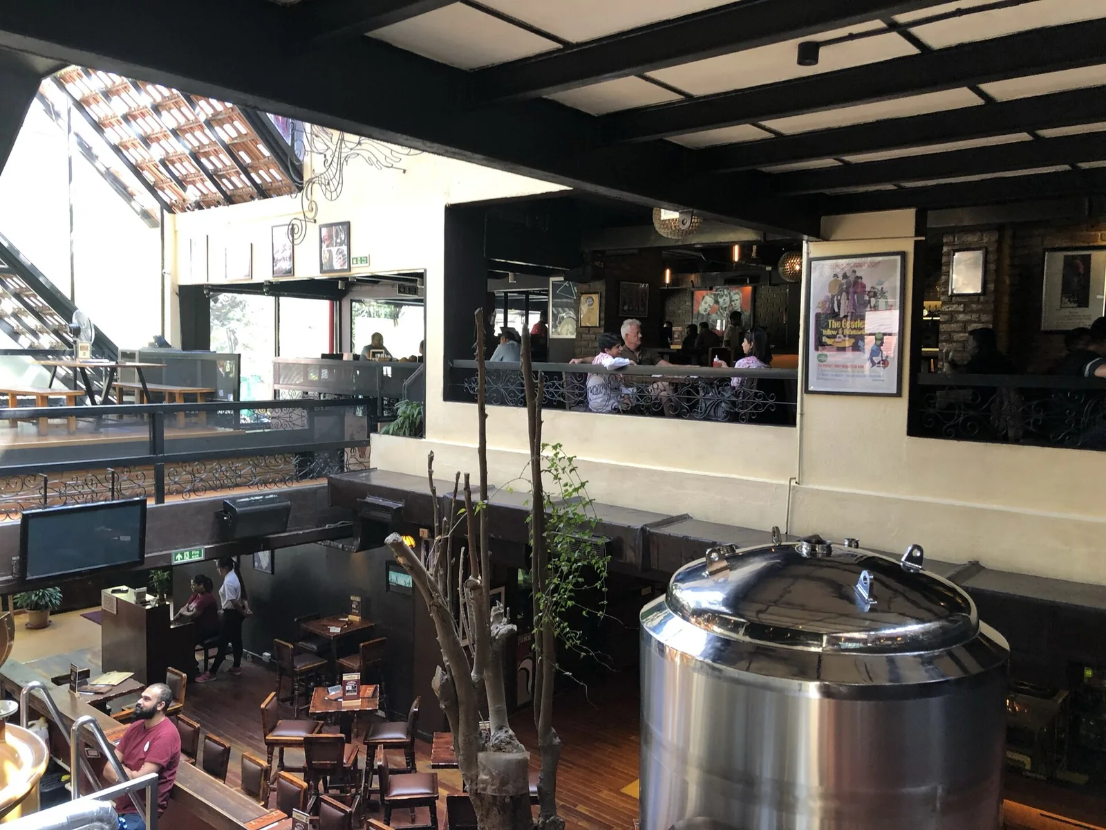 Toit Brewpub's lively interior with craft beers and rustic décor