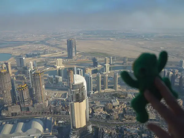 Wide view of Dubai cityscape with skyscrapers