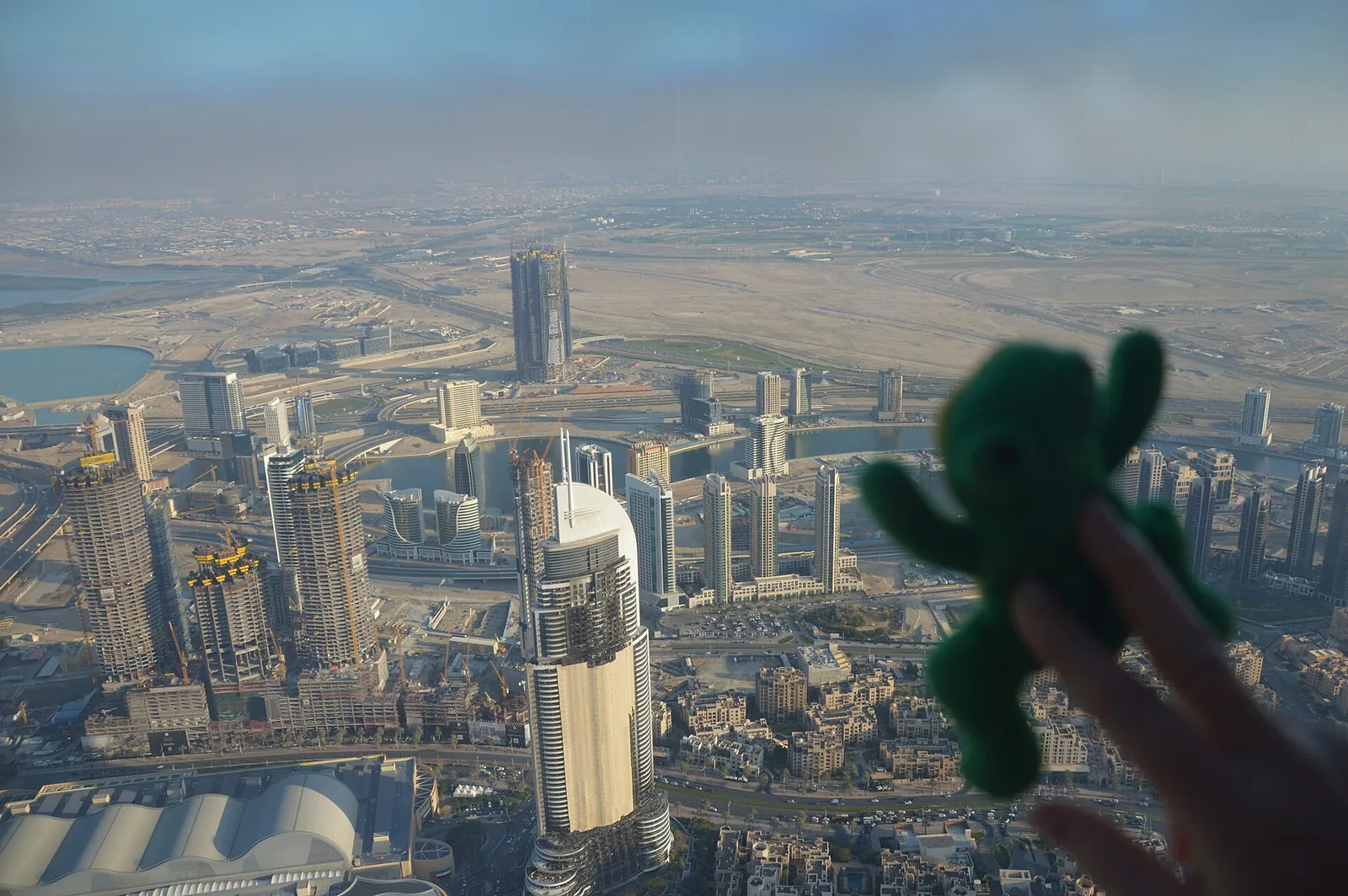 Wide view of Dubai cityscape with skyscrapers