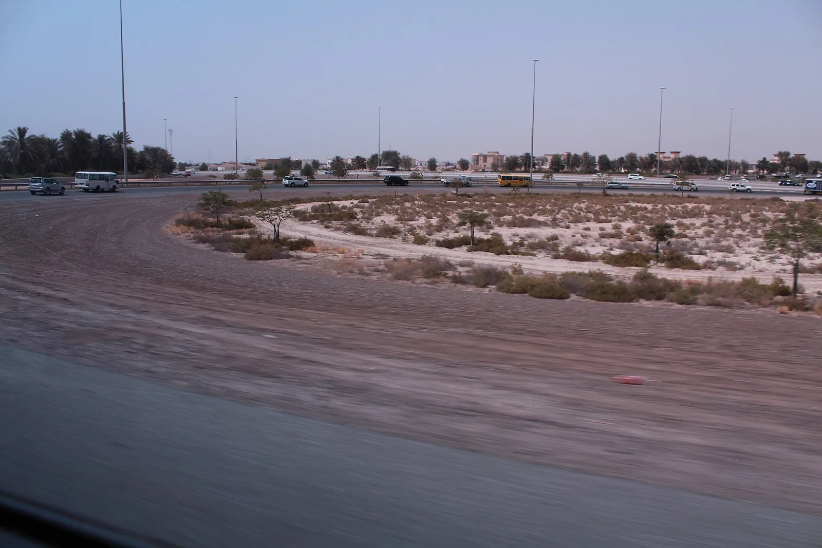 Broad view of Dubai city with skyscrapers