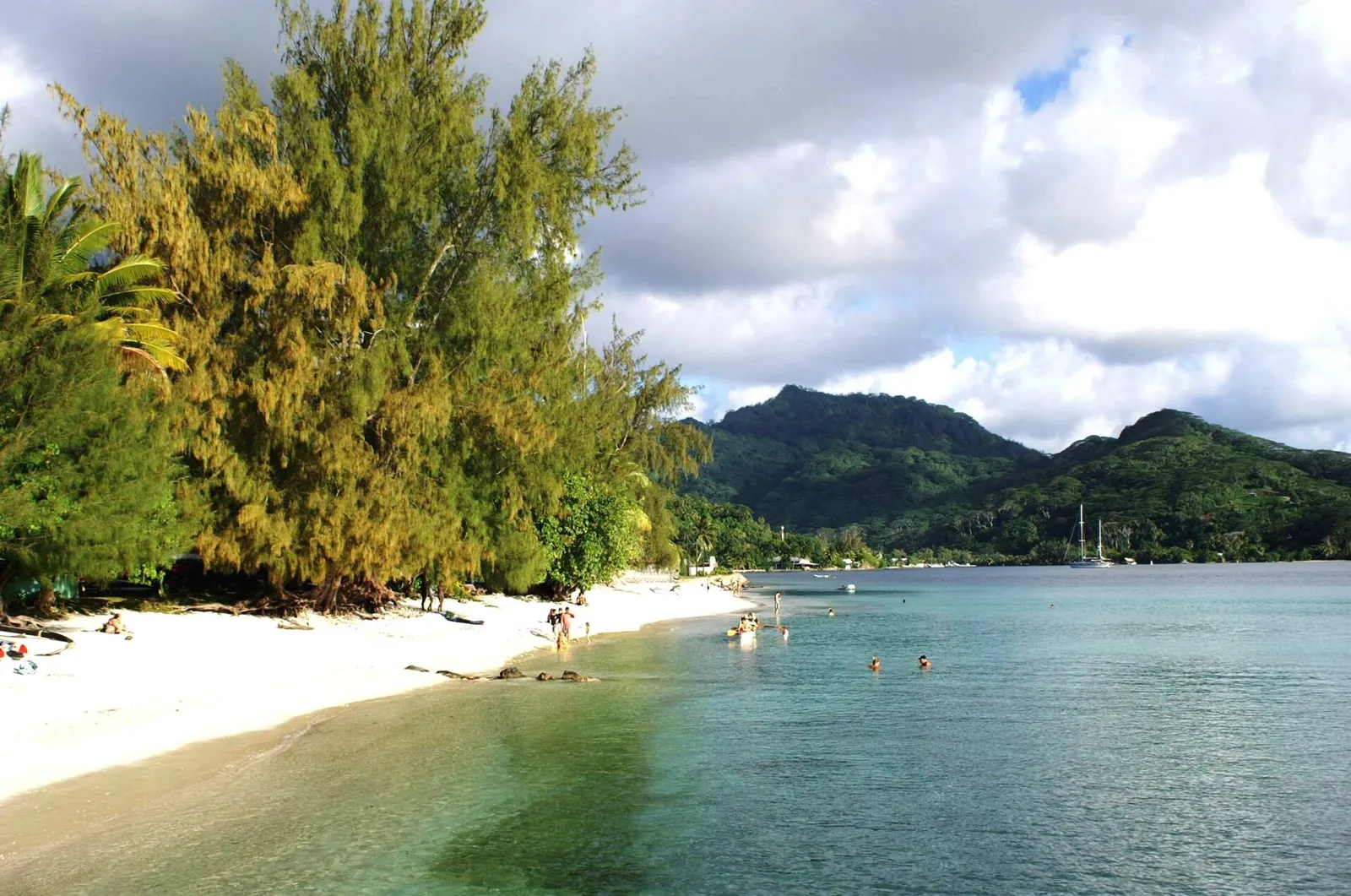Beach and lagoon at Fare, Huahine’s main village