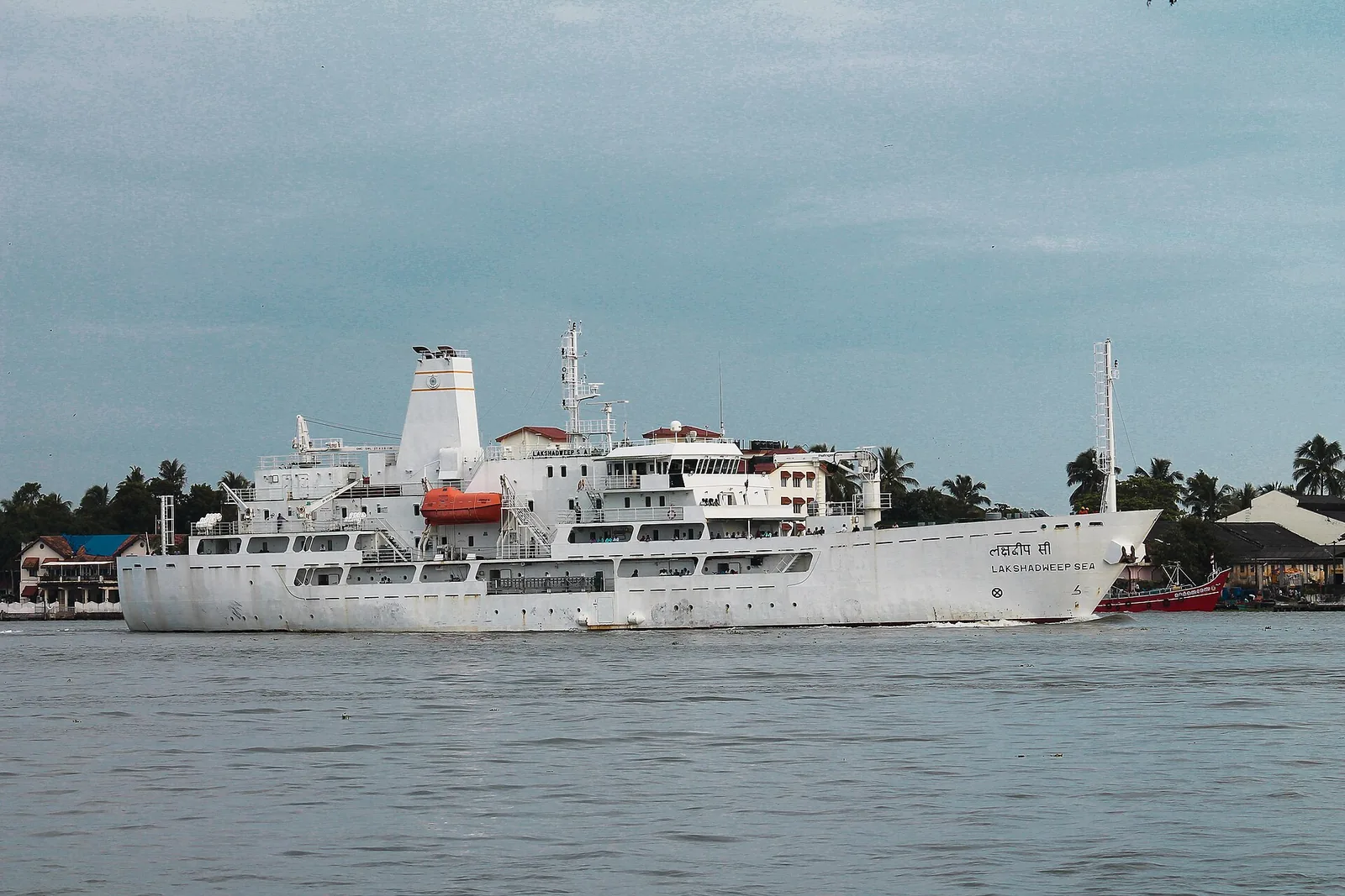 The passenger ship MV Lakshadweep Sea docked at Kochi