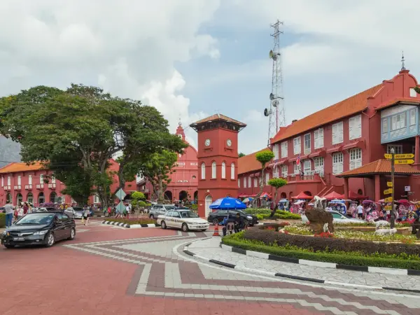 The red Dutch-era buildings of Dutch Square in Melaka