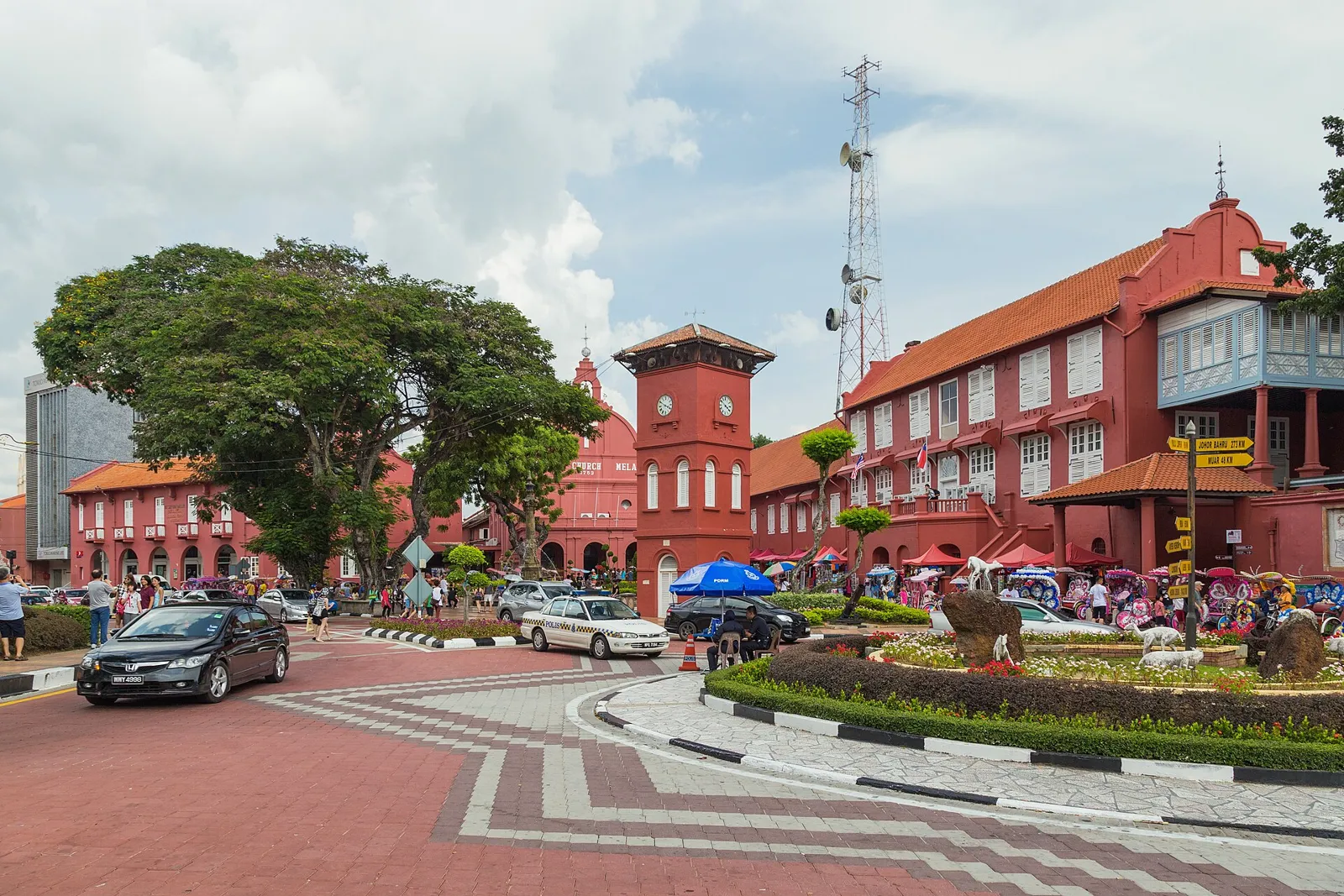The red Dutch-era buildings of Dutch Square in Melaka