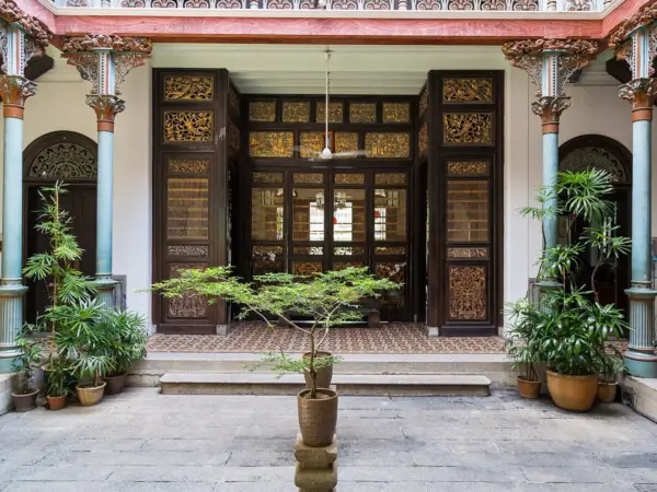 The blue Cheong Fatt Tze Mansion in George Town, Penang