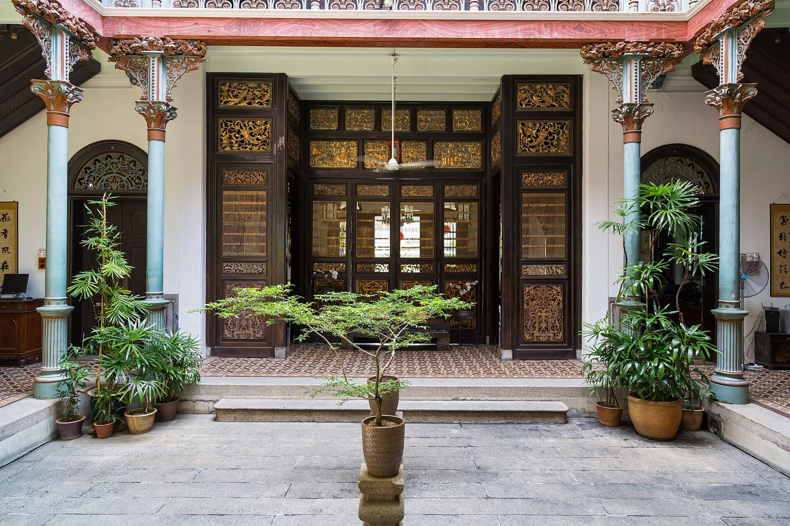 The blue Cheong Fatt Tze Mansion in George Town, Penang
