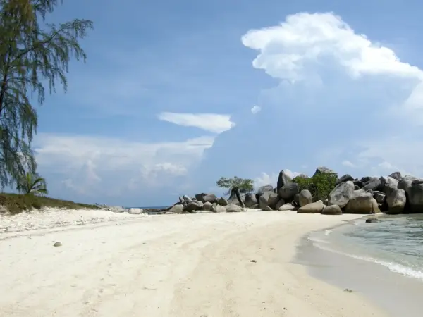 A white-sand beach on the Perhentian Islands