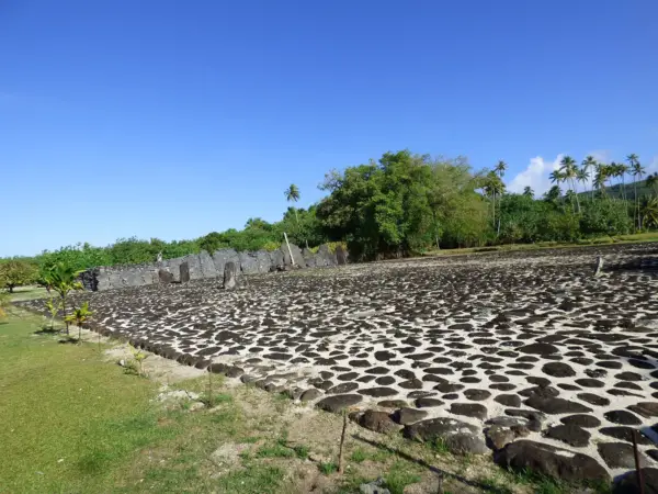 Stone platforms of the Taputapuātea marae on Raiatea’s south-east coast