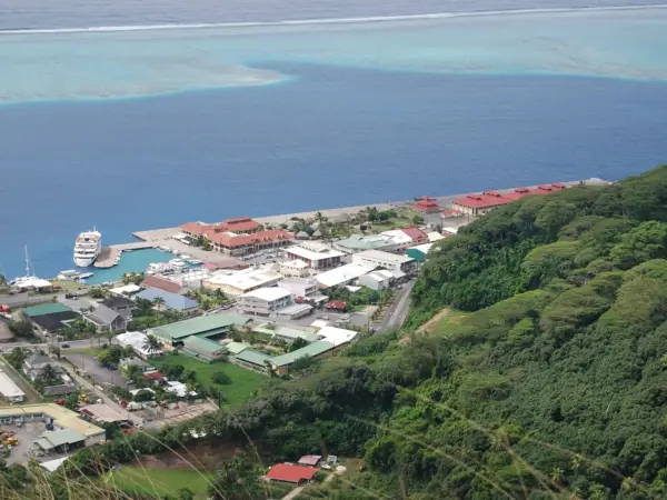 Uturoa, Raiatea’s main town, seen from the hillside