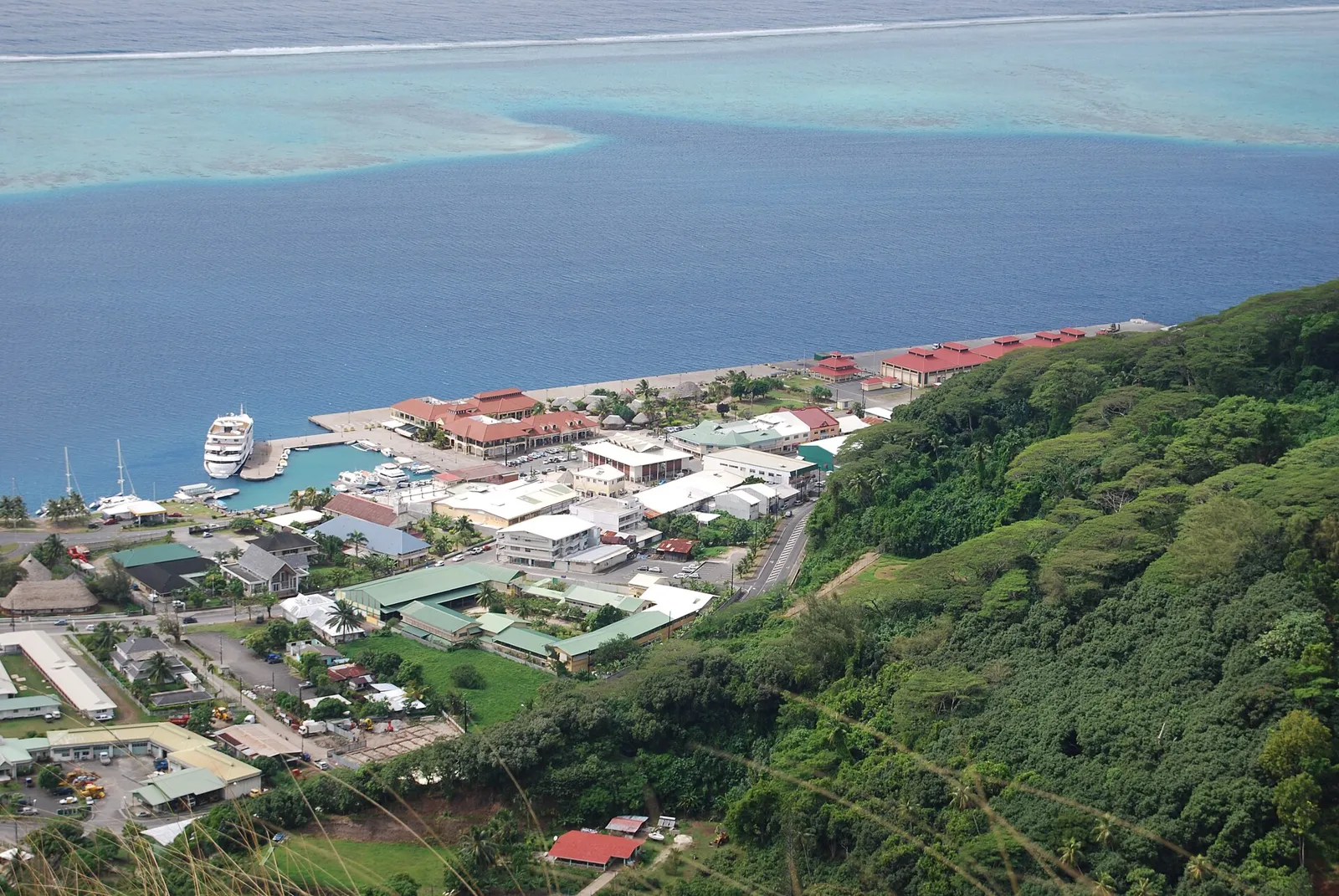 Uturoa, Raiatea’s main town, seen from the hillside